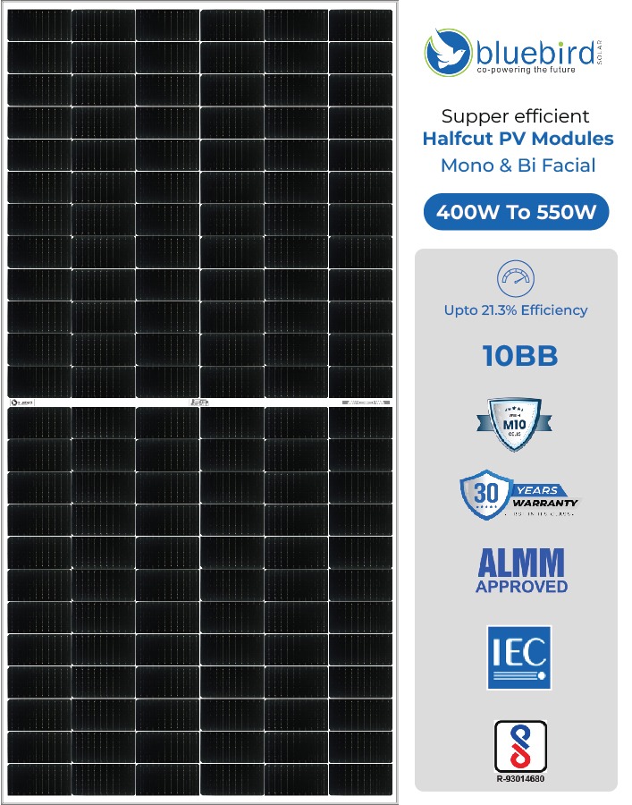 Bluebird Solar unveils M10 Half Cut PV Modules with 30 Years Warranty