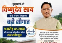 मुख्यमंत्री श्री विष्णुदेव साय की बड़ी सौगात: जशपुर में श्री नदी पर बनेगा उच्च स्तरीय पुल, तीन राज्यों की कनेक्टिविटी होगी मजबूत